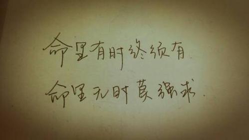 命里有时终须有,命里无时莫强求