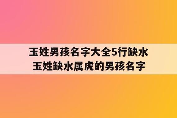 属虎男孩缺水的名字大全集