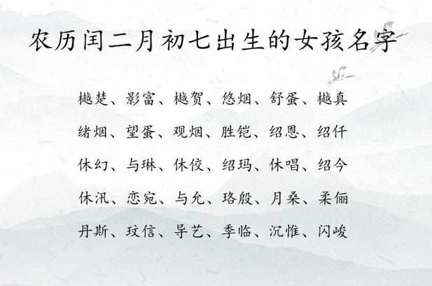 2020年农历二月初七出生的女宝宝免费名字大全!