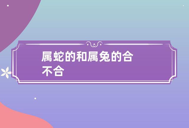 属兔不能吃蛇 属兔不能吃蛇的东西吗
