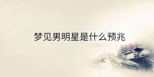 梦见明星什么预兆