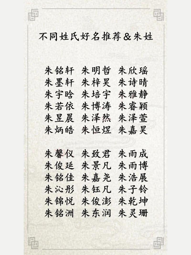 姓朱的好听的女孩名字