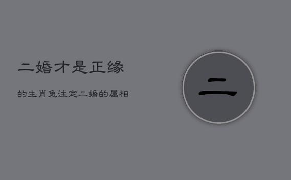 二婚才是正缘的生肖
