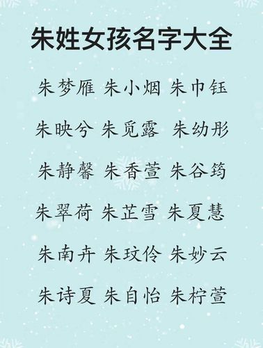 2023年闰二月初九出生朱姓女孩名字
