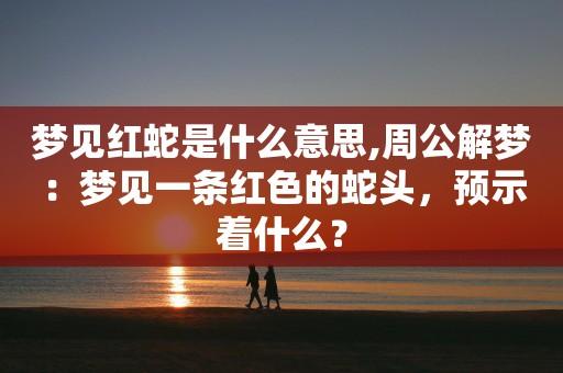 梦见红蛇 梦见红蛇是什么预兆男人
