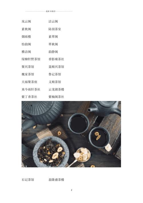 茶社名字大全高端大气