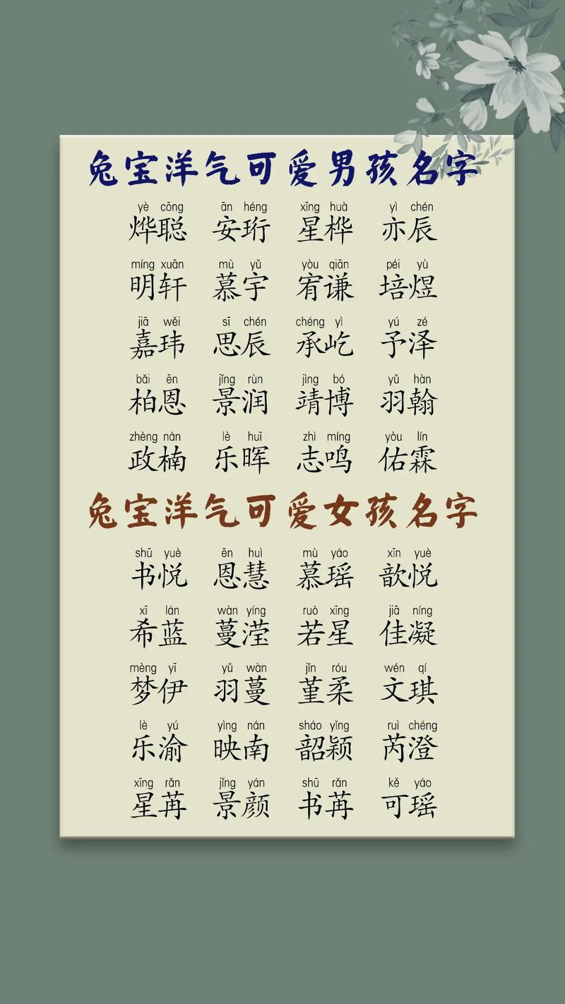 吉利的生肖兔宝宝名字