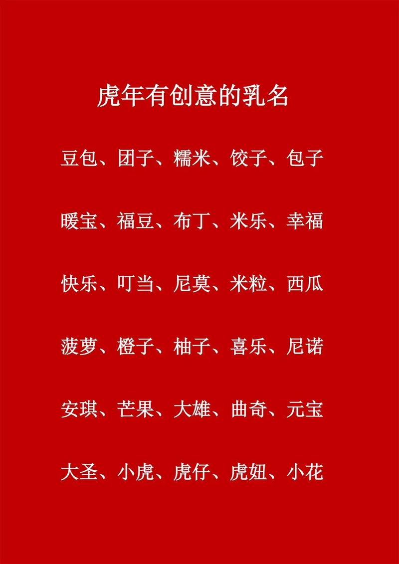 虎年男孩乳名大全