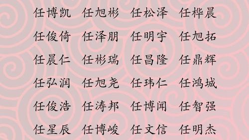 猴年任姓男孩大气响亮的名字