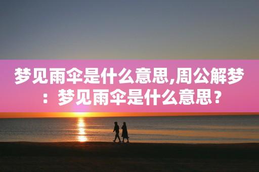 梦见雨伞周公解梦,梦见雨伞是什么意思?