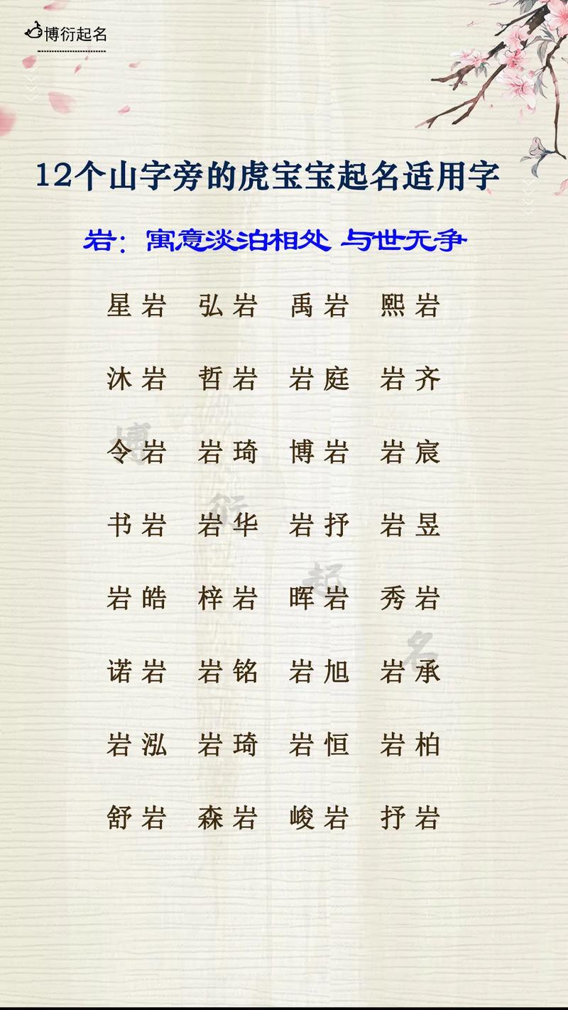 男孩取名字带山字旁