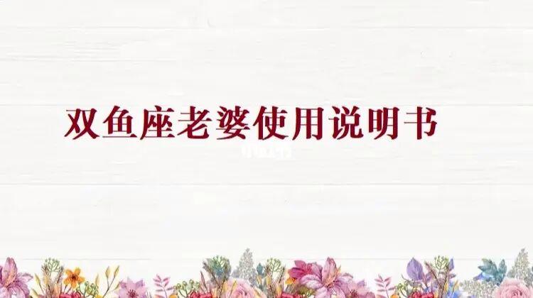 双鱼座老婆使用说明书