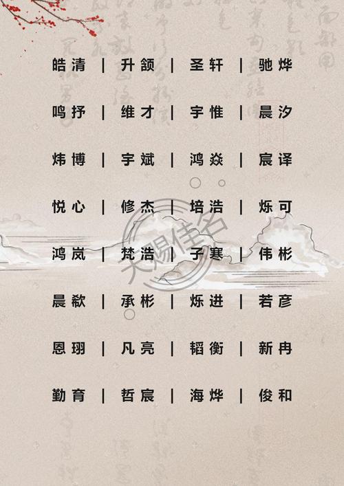 文字辈的男孩名字