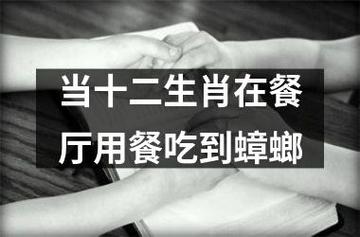 当十二生肖在餐厅用餐吃到蟑螂