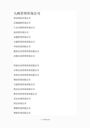 咨询服务公司取名参照