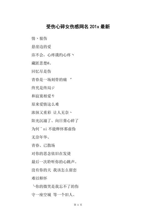 最新伤悲网名集合体