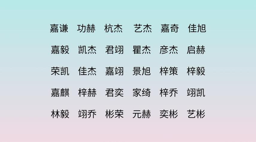 带有嘉字的男孩名字