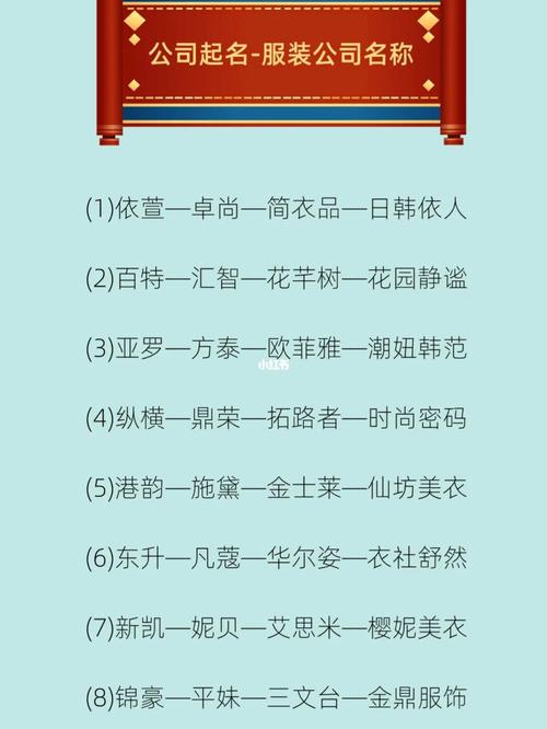 服装品牌起名字创意好听的企业取名称精选