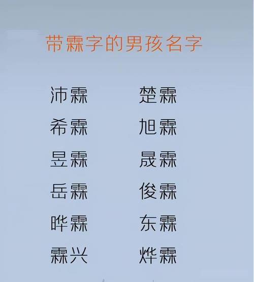 带霖字的男孩名字