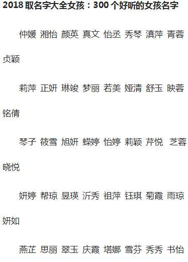 带注释的2018年狗年女宝宝名字推荐