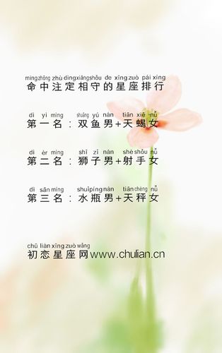 命中注定相守的星座排行