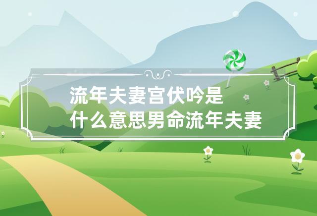 流年夫妻宫伏吟是什么意思