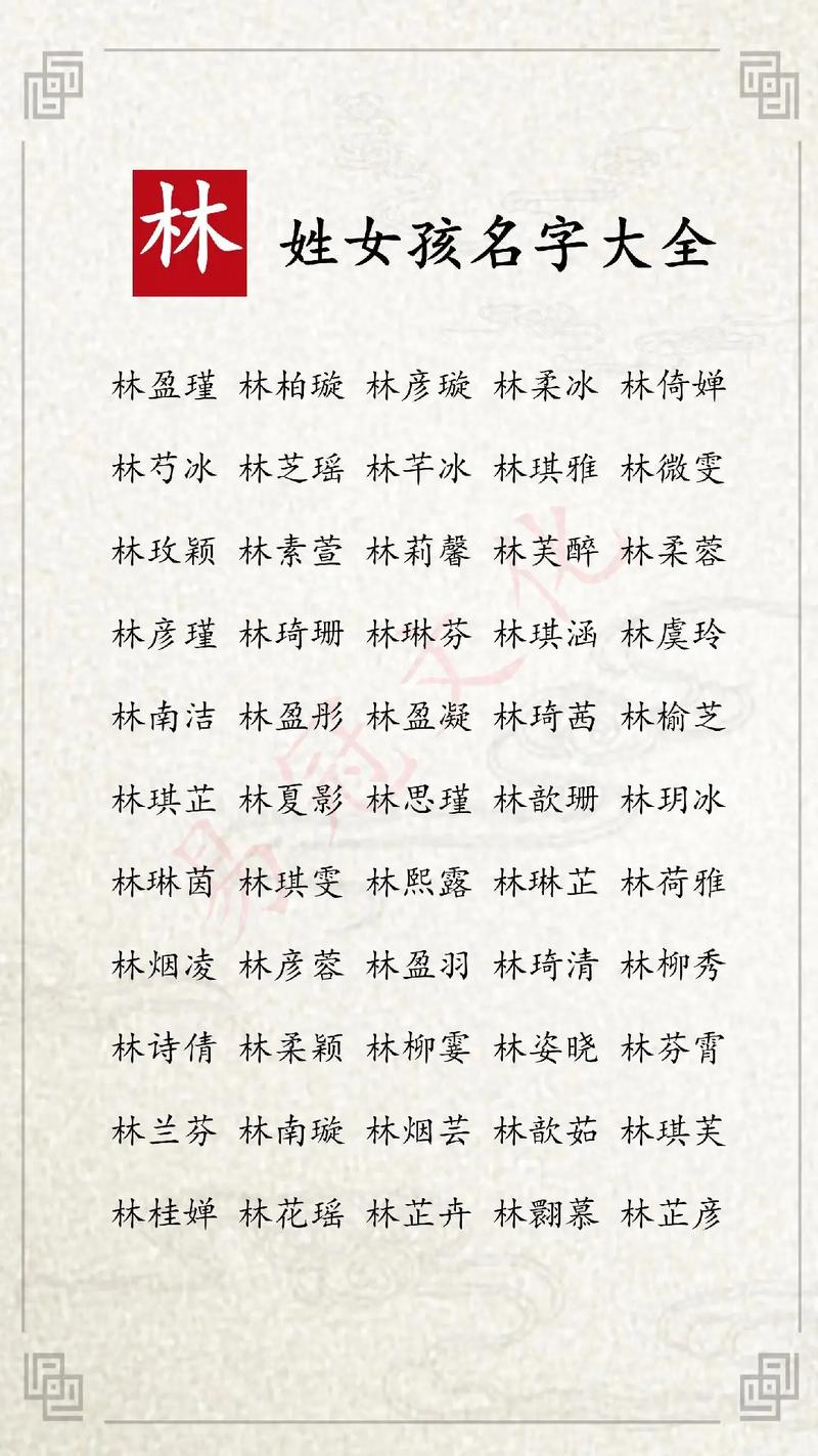 林女孩子名字大全可爱
