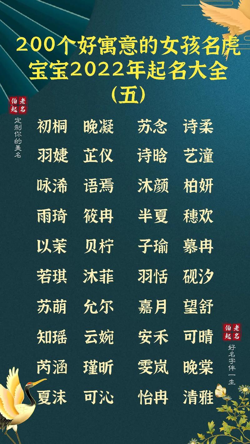 寓意很好的女孩名大全