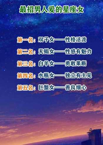 哪个星座女最多男人爱