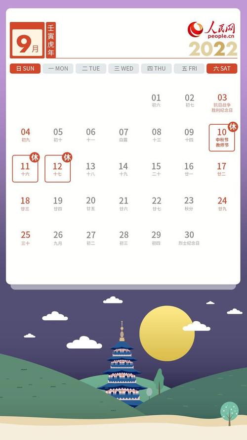 2022年八月十五中秋节是几月几号
