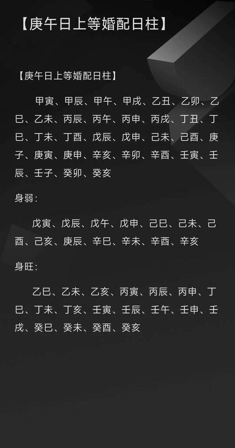 甲戌日柱婚配 庚戌日柱适合婚配的日柱