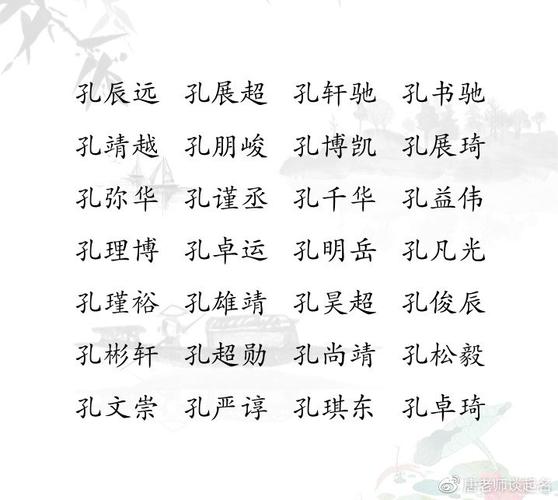 姓孔的男孩名字洋气