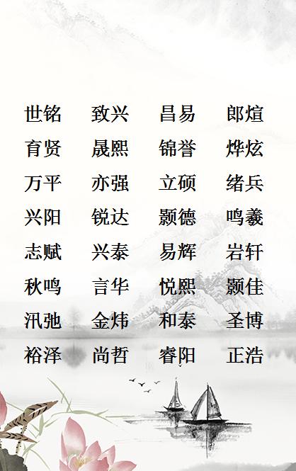 属鼠大气沉稳的男孩名字