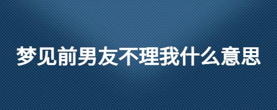 梦见前男友不理我,梦见前男友不理自己