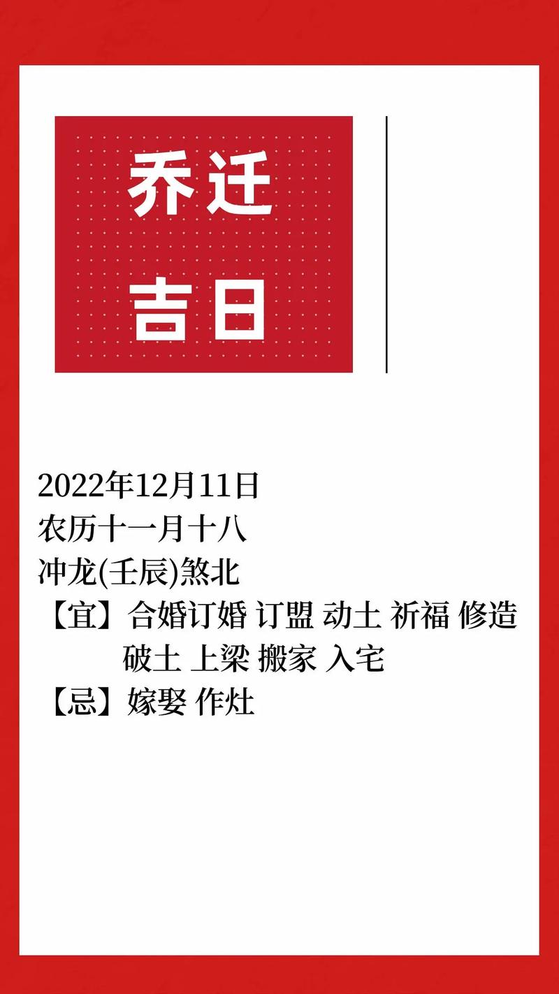 12月适合搬家的日子