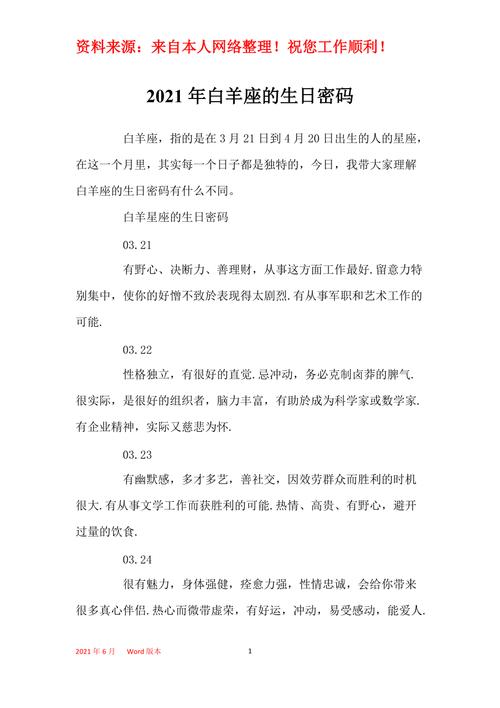 4月18日 (白羊座) 生日密码