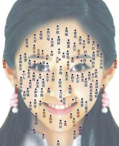 图解:女人脸上痣相大全