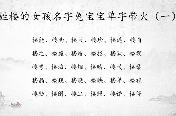 楼姓女宝宝三个字名字大全