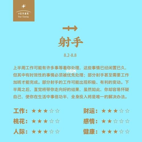 Alex 射手座一周运势8.2-8.8