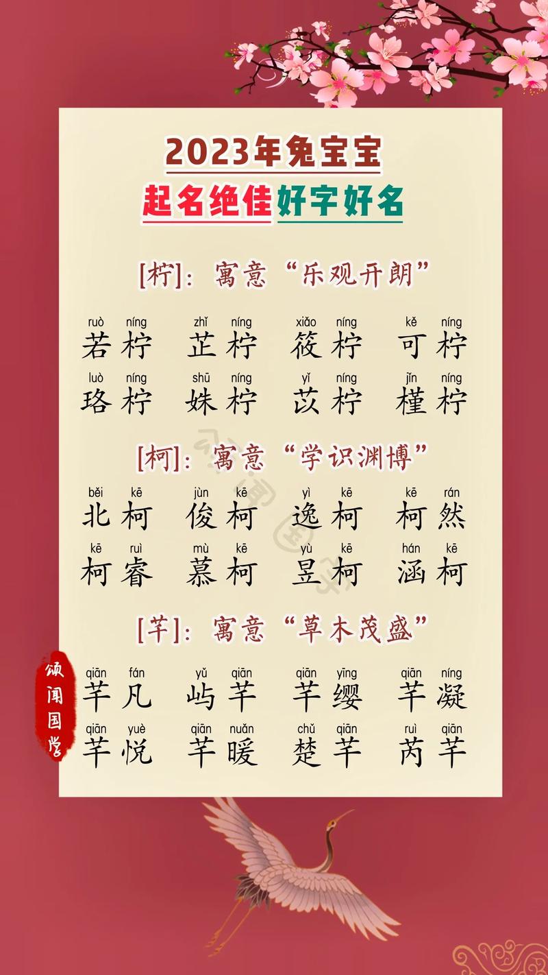 2023年兔宝宝取名字最佳字