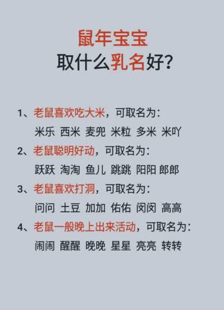 鼠年寓意平安吉祥的乳名