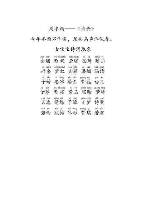 古诗词取名字大全