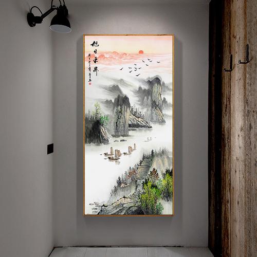 玄关山水风水挡煞挂画