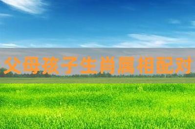 父母生肖与子女生肖相合