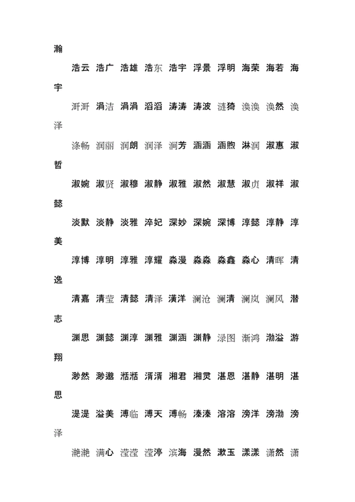 取名属水的字男孩