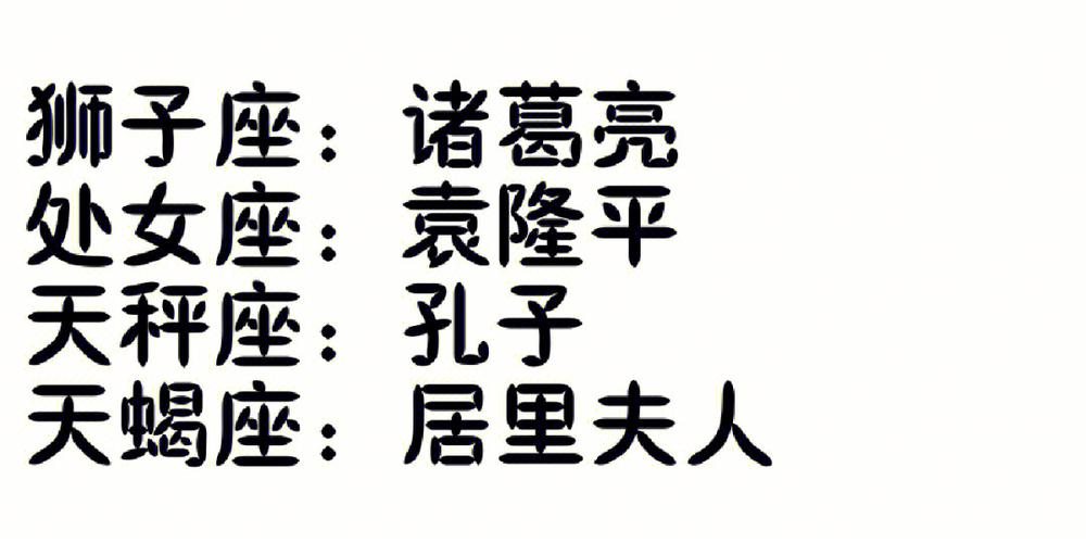 历史上那个星座名人多