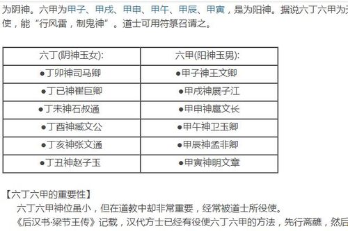 六丁六甲之术,六丁六甲术的作用
