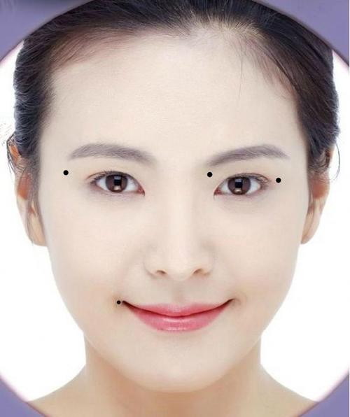 左眼眉毛和眼睛之间有痣