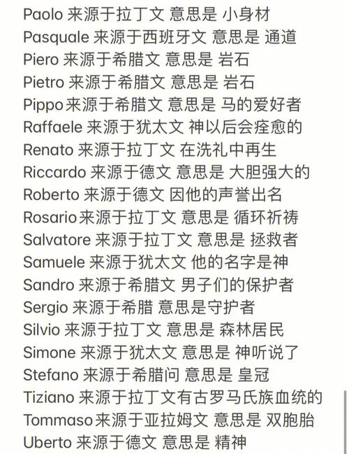 两个字的意大利名字有哪些
