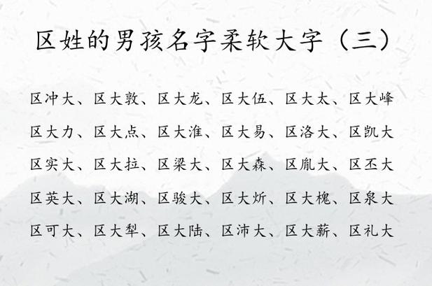含大字的男孩名字